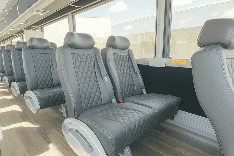 interior of Bethlehem Coach Bus Service charter bus
